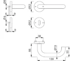 HOPPE BADEN SERIES E1388Z Διαστάσεις Διπλού Πομόλου