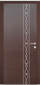 ΚΠ320 Θωρακισμένη Πόρτα Wenge με πατίνα INOX