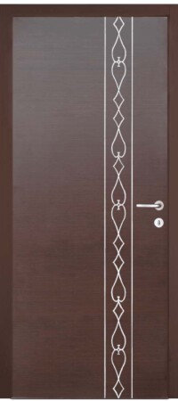 ΚΠ320 Θωρακισμένη Πόρτα Wenge με πατίνα INOX