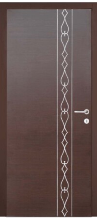 ΚΠ320 Θωρακισμένη Πόρτα Wenge με πατίνα INOX