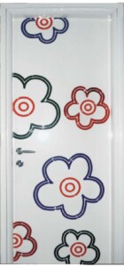 ΚΠ322 MDF σε χρώμα λευκό και σχέδια παντογράφου με ποικιλόχρωμες πατίνες.