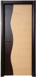 ΚΠ407 Δρυς τεχνητό, με κυματιστό στοιχείο inox, το οποίο διαχωρίζει το φυσικό χρώμα από το wenge.