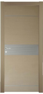 ΚΠ410 Καπλαμάς σε απόχρωση της σημύδας και οριζόντια σκαλίσματα βαμμένα σε λάκα ral 9006.