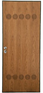 EX703 Δρυς φυσικό με ακρυλική βαφή και 10 σκαλιστά κυκλικά σχέδια.