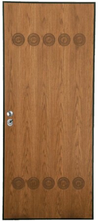 EX703 Δρυς φυσικό με ακρυλική βαφή και 10 σκαλιστά κυκλικά σχέδια.