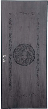 EX705 Δρυς φυσικό σε χρώμα τιτανίου, με ακρυλικό βερνίκι και σκάλισμα μορφής από την αρχαία Ελλάδα