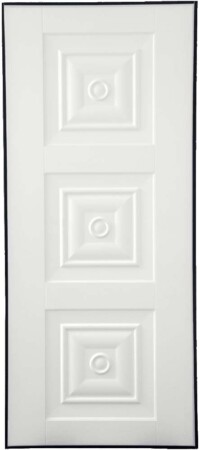 EX714 MDF υψηλής πυκνότητας, βαμμένο σε λευκή λάκα σατινέ, με σχέδιο τρισδιάστατου σκαλίσματος.