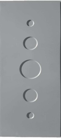 EX721 MDF υψηλής πυκνότητας, βαμμένο με λάκα ral, με σχέδιο 5 ανισομεγέθη κουρμπαριστών κύκλων.