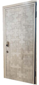 EX740 Δρυς φυσικό με σχέδιο Puzzle υψηλής αισθητικής.