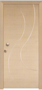 KP110 laminate δρυς με δύο κάμπυλα inox, σε έναν ιδιαίτερο σχεδιασμό.