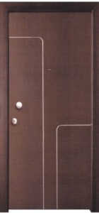 KP111 laminate wenge με inox γραμμές σε γεωμετρικό σχεδιασμό.