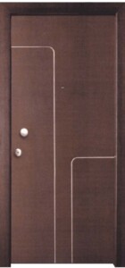 KP111 laminate wenge με inox γραμμές σε γεωμετρικό σχεδιασμό.