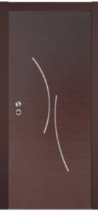 KP116 laminate wenge με 2 inox τόξα στο κέντρο της πόρτας.