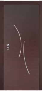 KP116 laminate wenge με 2 inox τόξα στο κέντρο της πόρτας.