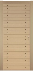 KP117 laminate δρυς με οριζόντιες τραβέρσες και καμπαράδες.