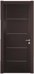 KP122 laminate wenge με 2 κάθετες τραβέρσες δεξιά και αριστερά και 4 οριζόντιες inox γραμμές.