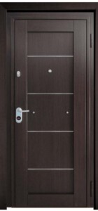 ΚΠ522 Χειροποίητο σχέδιο σε χρώμα wenge με 4 οριζόντιες inox γραμμές