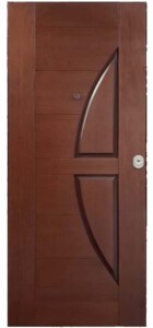 ΚΠ525 Θωρακισμένη Πόρτα Χειροποίητη από Δρυς Φυσικό με μπιζοντέ τοξοτούς ταμπλάδες